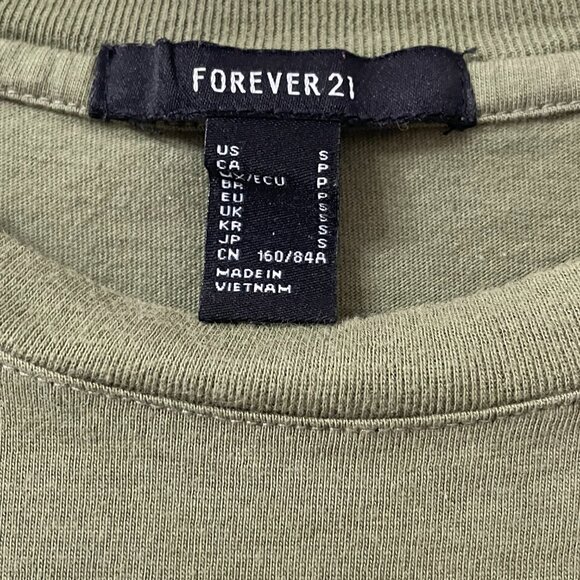 FOREVER 21 Army Green T-shirt - Size Small - Picture 2 of 3
